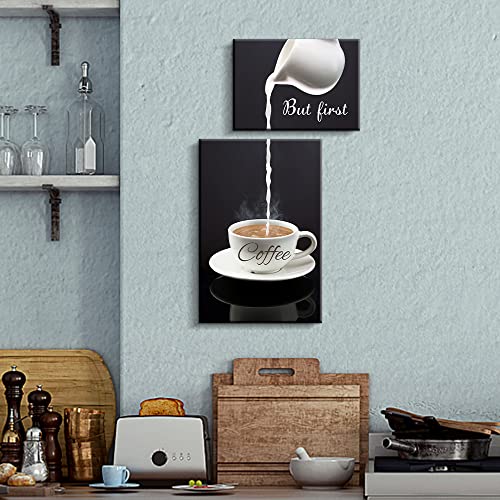 Modern Coffee Bar Wall Decor - Kitchen Canvas Art