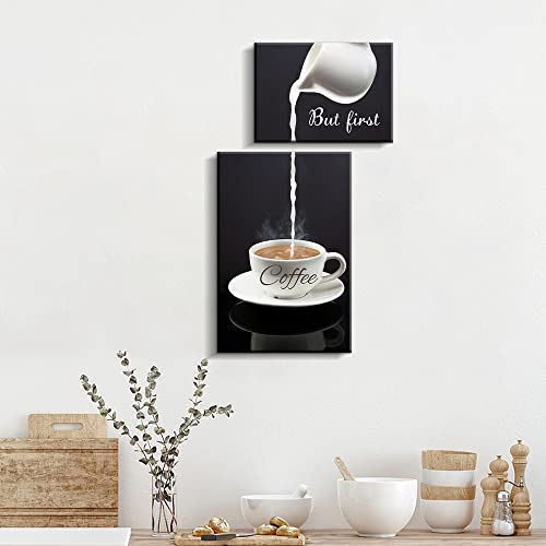 Modern Coffee Bar Wall Decor - Kitchen Canvas Art