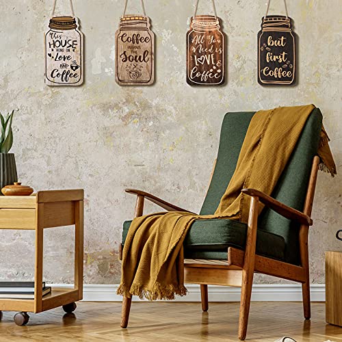 Rustic Wood Coffee Bar Sign - Love & Coffee