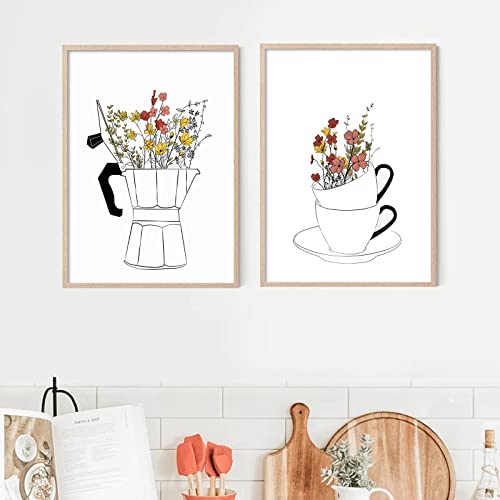 Coffee Lover Canvas Wall Art Black and White 16x24in