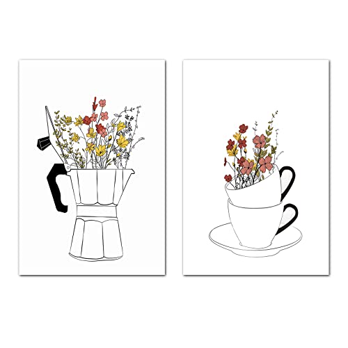 Coffee Lover Canvas Wall Art Black and White 16x24in