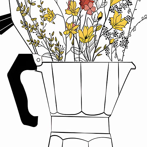 Coffee Lover Canvas Wall Art Black and White 16x24in