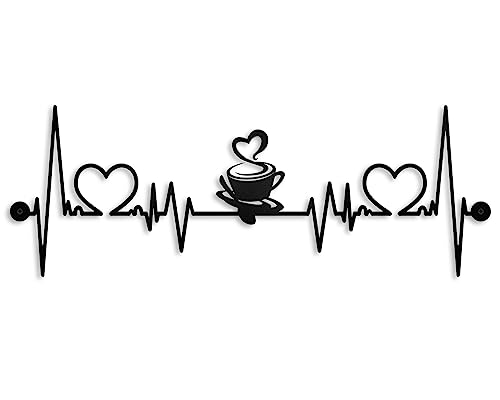 Coffee Cup Iron Wire Silhouette Wall Art Plaque