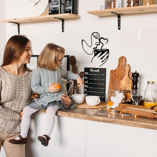 Minimalist Metal Coffee Wall Art Decor - Modern Black