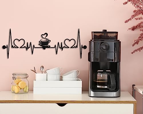 Coffee Cup Iron Wire Silhouette Wall Art Plaque