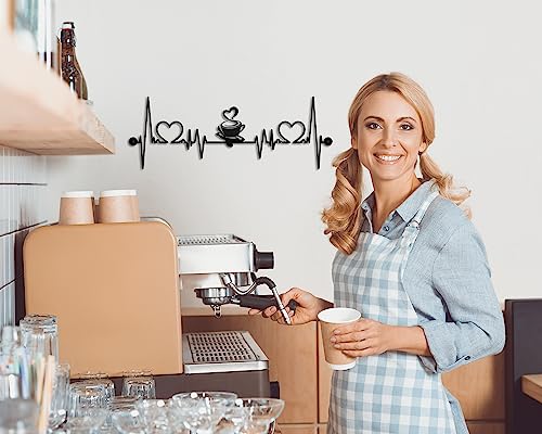 Coffee Cup Iron Wire Silhouette Wall Art Plaque