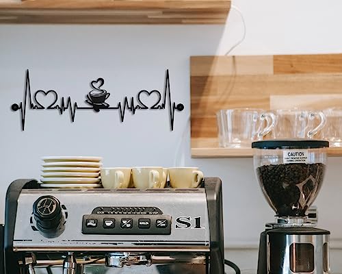 Coffee Cup Iron Wire Silhouette Wall Art Plaque