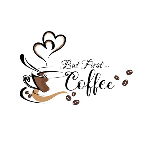 Black Coffee Cup Wall Decals for Coffee Bar