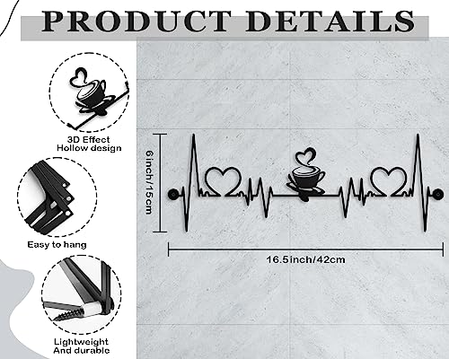 Coffee Cup Iron Wire Silhouette Wall Art Plaque