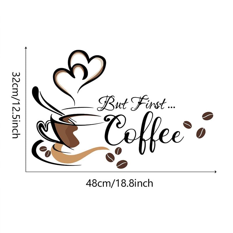 Black Coffee Cup Wall Decals for Coffee Bar