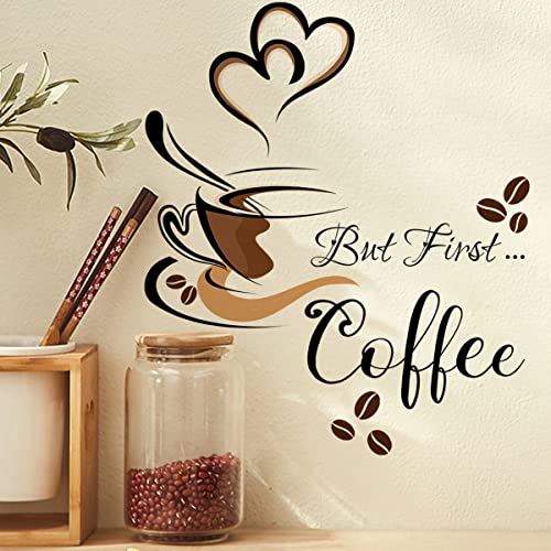 Black Coffee Cup Wall Decals for Coffee Bar