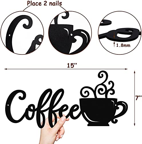 Metal Coffee Cup Wall Art for Kitchen Decor