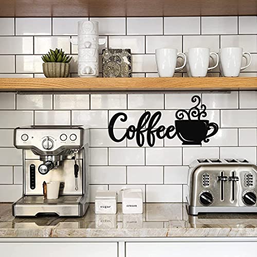 Metal Coffee Cup Wall Art for Kitchen Decor