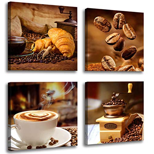 Coffee themed canvas artwork for kitchen and dining room