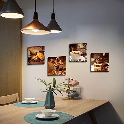 Coffee themed canvas artwork for kitchen and dining room