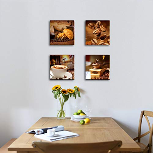 Coffee themed canvas artwork for kitchen and dining room
