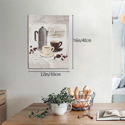 Rustic Coffee Wall Art Set for Kitchen Decor