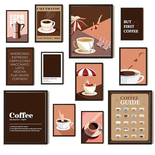 Modern Coffee Wall Art Prints for Kitchen Decor