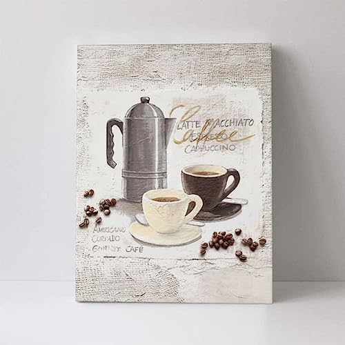 Rustic Coffee Wall Art Set for Kitchen Decor