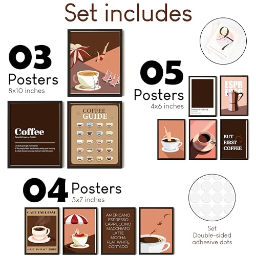 Modern Coffee Wall Art Prints for Kitchen Decor