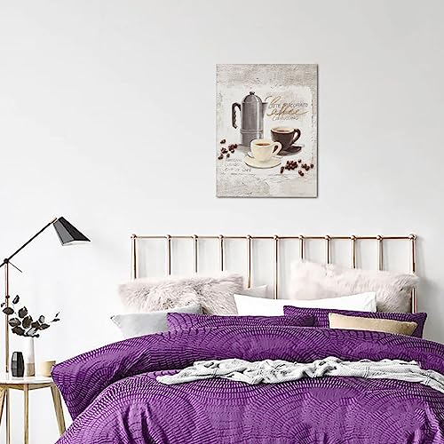 Rustic Coffee Wall Art Set for Kitchen Decor