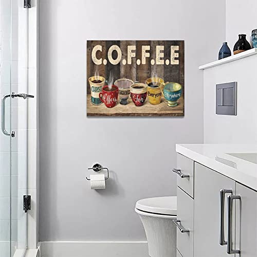 Christian Coffee Wall Art for Rustic Kitchen Décor