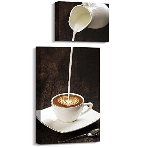 Kitchen Coffee Wall Art Decor Funny Latte Canvas