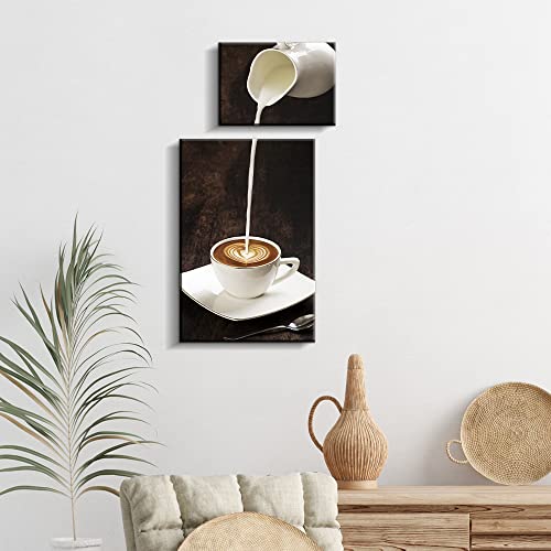 Kitchen Coffee Wall Art Decor Funny Latte Canvas