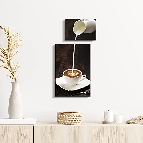 Kitchen Coffee Wall Art Decor Funny Latte Canvas