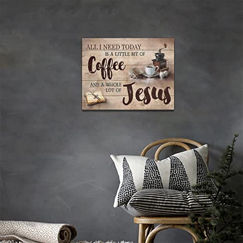 Christian Coffee Cross Wall Art Rustic Kitchen Decor