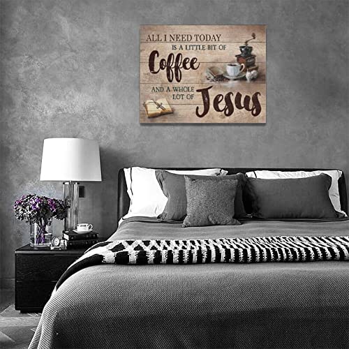 Christian Coffee Cross Wall Art Rustic Kitchen Decor