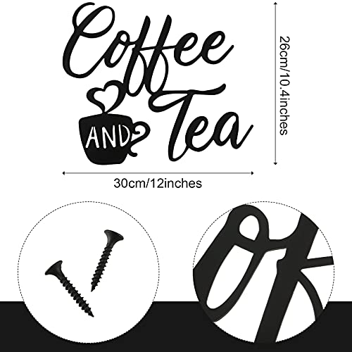 Metal Coffee Bar Sign for Kitchen Decor - 12x10.2