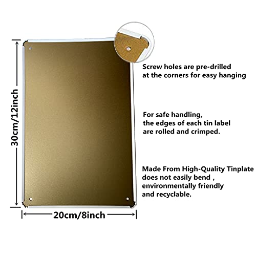 Funny Vintage Coffee Bar Metal Sign Art 8x12