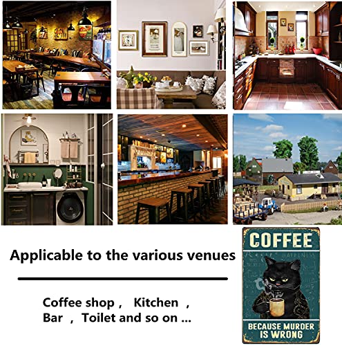 Funny Vintage Coffee Bar Metal Sign Art 8x12