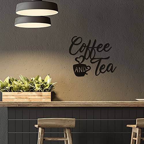 Metal Coffee Bar Sign for Kitchen Decor - 12x10.2