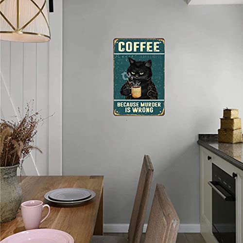 Funny Vintage Coffee Bar Metal Sign Art 8x12