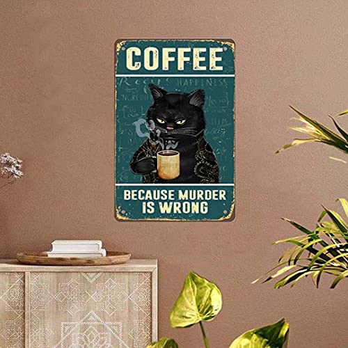 Funny Vintage Coffee Bar Metal Sign Art 8x12