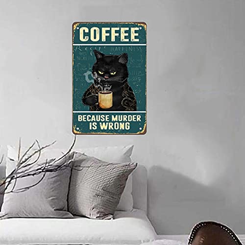 Funny Vintage Coffee Bar Metal Sign Art 8x12
