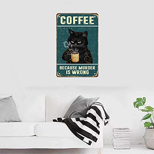 Funny Vintage Coffee Bar Metal Sign Art 8x12