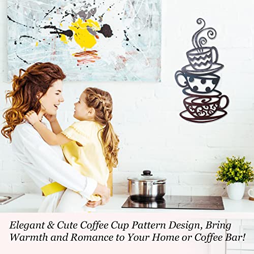 Adeco Metal Coffee Cups Wall Art for Kitchen