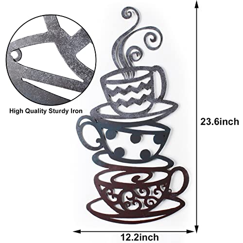 Adeco Metal Coffee Cups Wall Art for Kitchen