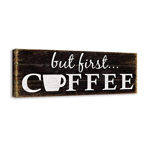 Inspirational Coffee Quotes Canvas Wall Art, Retro Decor