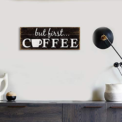 Inspirational Coffee Quotes Canvas Wall Art, Retro Decor