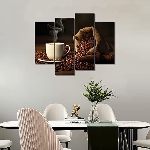 Brown Coffee Cup and Bean Wall Art Print