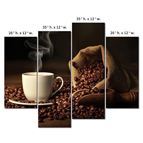 Brown Coffee Cup and Bean Wall Art Print