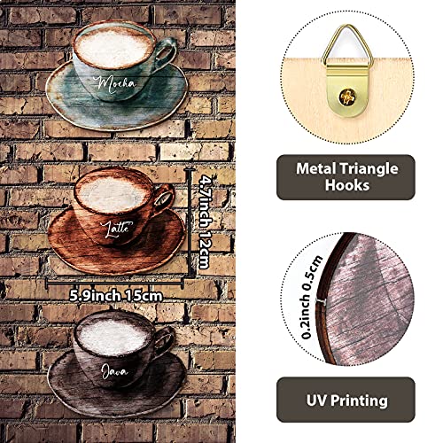 Wooden Coffee Signs Set for Retro Coffee Bar