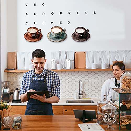 Wooden Coffee Signs Set for Retro Coffee Bar