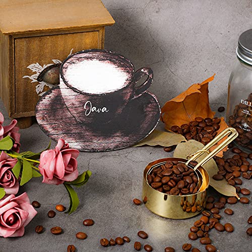 Wooden Coffee Signs Set for Retro Coffee Bar