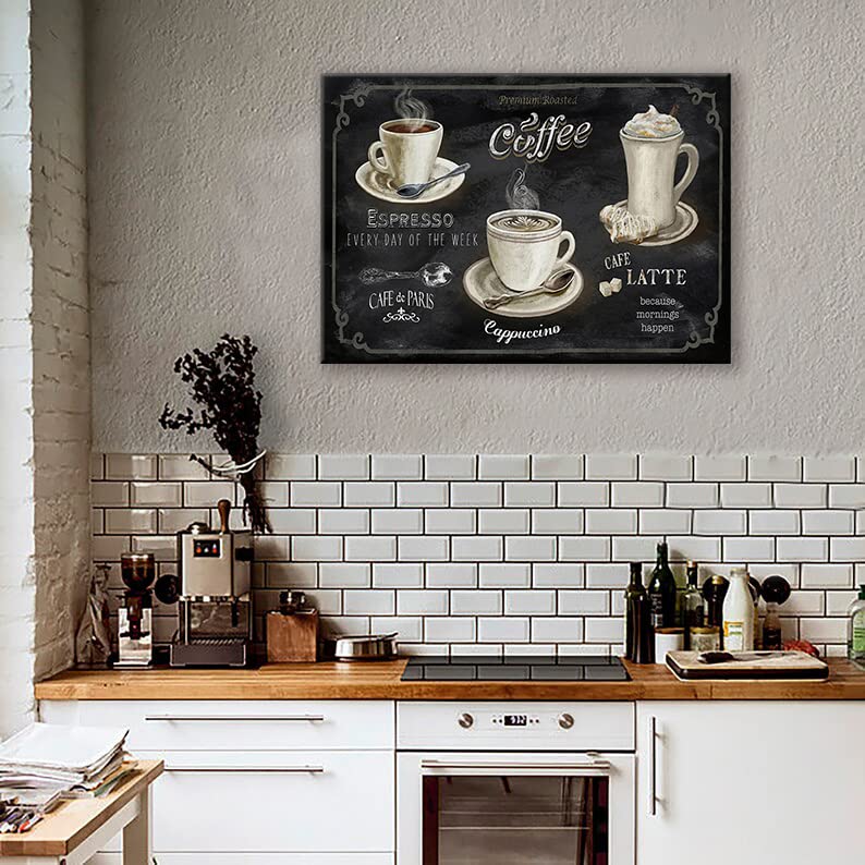 Rustic Coffee Wall Art for Kitchen Cafe Decor