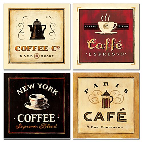 Vintage Coffee Cup Canvas Prints for Kitchen Decor